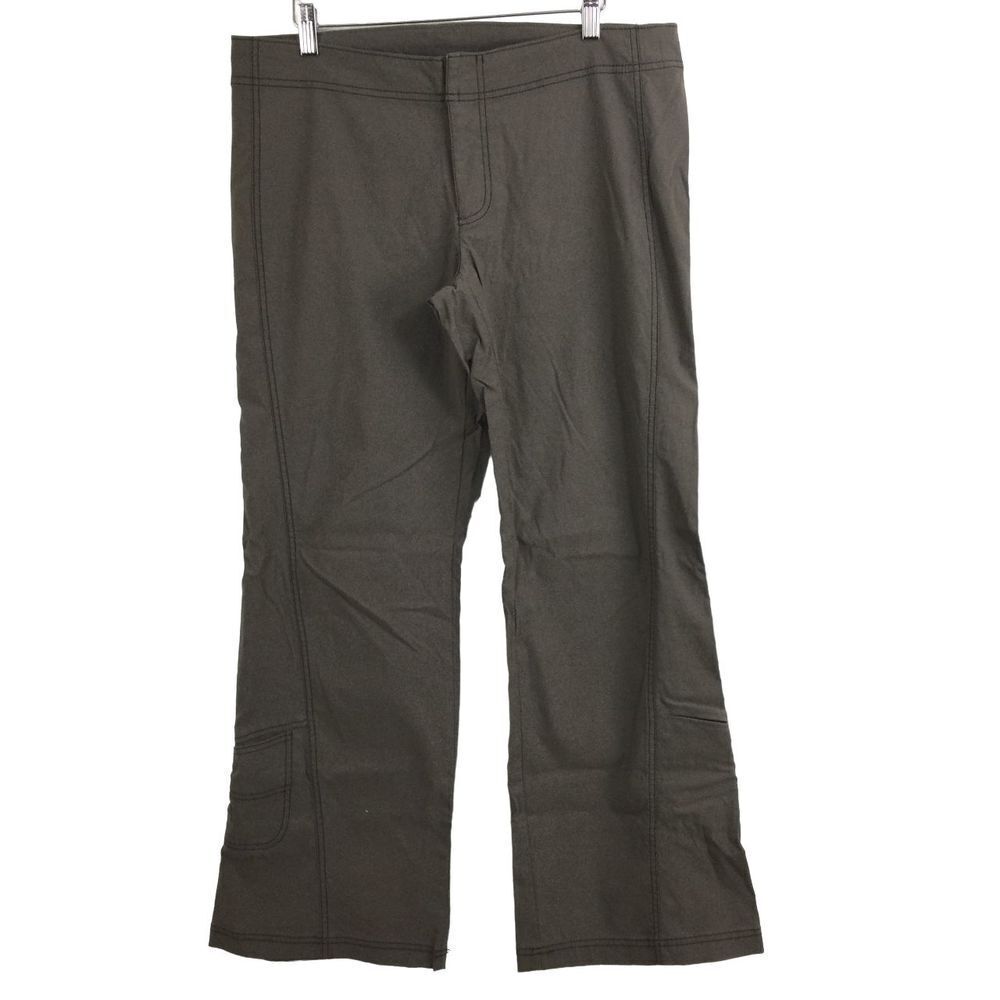 Athleta Women Straight Leg Cargo Hiking Pants Stretch Pockets Taupe Size 12